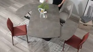 Atlantide, tavolo da pranzo (160 x 90 cm) allungabile a 240 CM con meccanismo girevole automatico