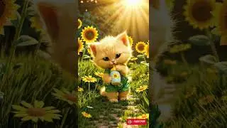Cutest Sunflower Kitten Ever! ☀️🐱 #shorts #shortsfeed #dudidudidam #catshorts