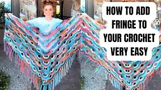 How to add fringe to any crochet project🧶 Very easy tutorial 💫