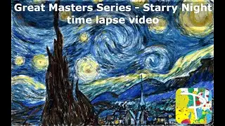 Starry Night, Vincent Van Gogh | Great Masters painting series with Paintology | Time lapse