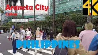 4K | Araneta City Walk Tour Cubao Metro Manila Philippines