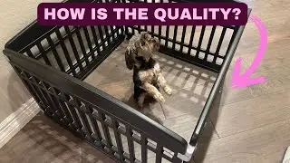 Pet Playpen with Mesh Fabric Top Cover Foldable Gate for Dogs Heavy Plastic Puppy Exercise Review