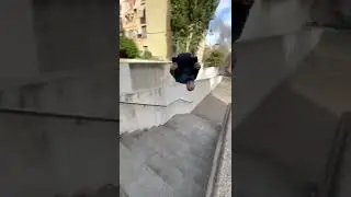 An extreme way to descend stairs 💥 #shorts #jumping #frontflips