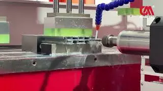 Horizontal CNC Drill & Tap Machine Processing Aluminum Profiles with M8 Threads