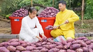 Harvesting Purple Sweet Potatoes with My Husband &ndash; Cooking Local Specialties with Sweet Potatoes