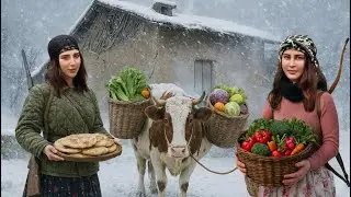 A Snowy Day in a Mountain Village | Winter Cooking & Daily Life