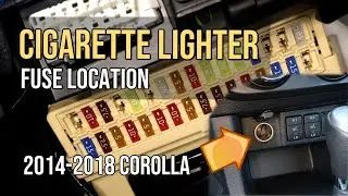 Расположение предохранителя прикуривателя, Toyota Corolla 2014-2018 гг., 2014 2015 2016 2017 2018...