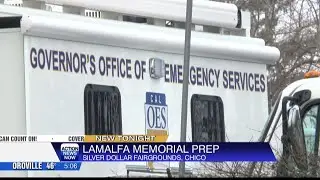 Preparations underway at Silver Dollar Fairgrounds for Saturday's memorial service for Congressman