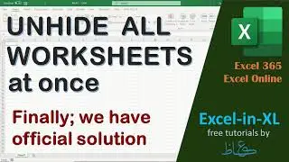 Unhide all worksheets at once  ||  Unhide multiple worksheets