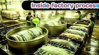 Inside factory process || inside exotic leather production