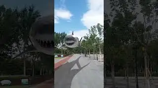 A whale is flying in the park 🤯 3D Special Effects | 3D Animation | VFX #shorts