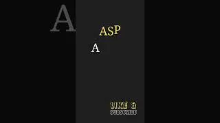 Did you know the acronyms of ASP? #generalknowledge #abbreviations #computerscience #facts
