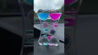 Liquid Motion Bubbler Timer, Double Heart/Blue&Pink
