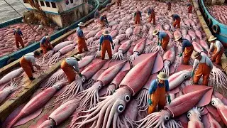 Japanese Fishermen Use Robots To Catch And Process Billions Of Squid And Tuna - Seafood Processing