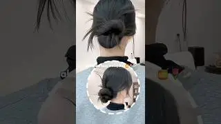 easy messy bun with rubber band🌷🍯🦢 tutorial 🐚