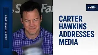 Carter Hawkins addresses the media