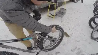 45NRTH Dillinger 5 Studded Fat Bike Tires on a Salsa Blackborow 1 Mountain Bike