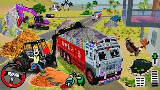 🔴Drive JCB🕹️ and Uploading Stone 🪨🚜 From Dumper Truck in Game #truck​ #jcb​ #tractor​ #games​ #gamer