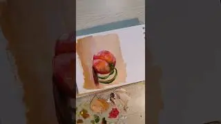Peach 🍑 fruit #acrylicpainting #sketchbook #artist #youtube #painting