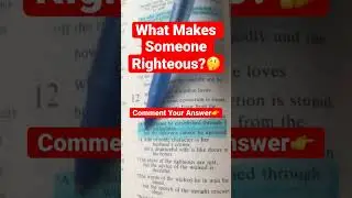 What Makes Someone Righteous? 🧐 #Comment Your Thoughts. #Proverbs 12:3 #israel