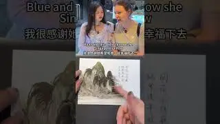 Russian 🇷🇺 beautiful women came to China and customized a palm painting #creative gift 🎁 #stunt