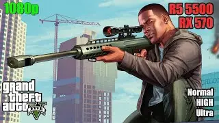GTA V | R5 5500 | RX 570 | 2025 |1080p | Detailed Benchmark