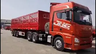 Genron Vehicle//3 Axles Fence Semi Trailer/Remorque Carosserries With FAW Tractor//Export to Africe