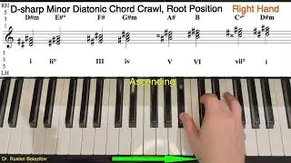 🎹 Learn D-sharp Minor Diatonic Chord Crawl, Root Position &ndash; Step by Step! 🎶