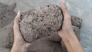 Black gritty Charcoal dry floor crumbling satisfying