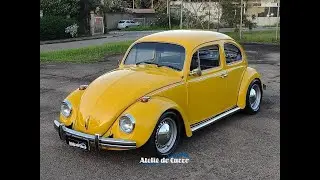 Fusca 1976 Amarelo Imperial, estilo VEB &ndash; Velha Escola Brasil (acess&oacute;rios de &eacute;poca). Lind&iacute;ssimo!