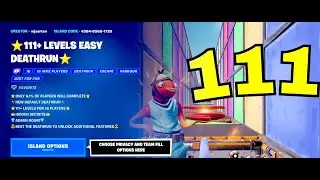 FORTNITE ⭐️111+ LEVELS EASY DEATHRUN⭐️6 SECRETS FOUND - FULL WALKTHROUGH - MAP CODE: 4384-8568-1728