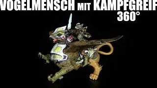 Papo &reg; Vogelmensch auf  Kampfgreif / Bird Man on Griffin of War - 360&deg;
