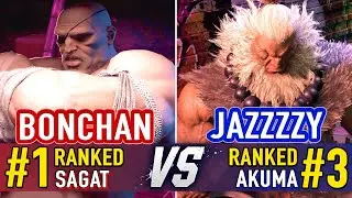 SF6 🤜 Bonchan (#1 Ranked Sagat) vs Jazzzzy (#3 Ranked Akuma) 🤛 SF6 High Level Gameplay