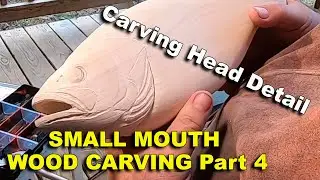 Small Mouth Bass wood carving head detail part 4