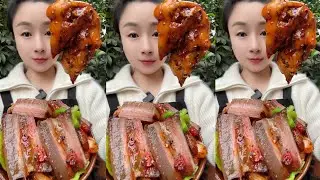Homemade Mukbang 🔥 Eating Red Chili  Braised Pork Belly With Sauce Spicy 🥵 I Super Delicious! #asmr 