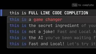 Local and Fast AI comes to your developer workflow - Full Line Code Completion