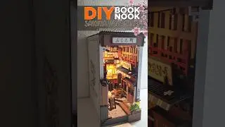 DIY Book Nook 'Sakura Wine Alley' Final #miniaturehouse #booknook #diybooknook