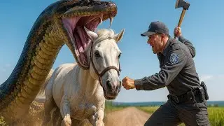 GIANT Python Attacks Horse &mdash; Brave Heroes Rush In for Epic Rescue! ⚠️🐎