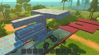 Scrap Mechanic- Easiest load bearing bridge design (very simple)