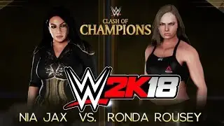 Nia Jax Vs Ronda Rousey - WWE Falls Count Anywhere Match