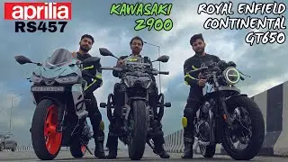 APRILIA RS457 VS GT650 VS Z900 🤯 DRAG RACE | LONG RACE |