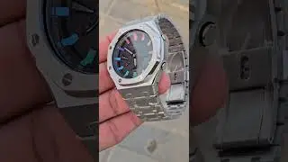 Custom G-Shock GA-2100 | Rainbow Ring + Steel Case Original 🔥 #gshockmod#ga2100 #customwatch#usa #uk