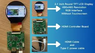 2.1-inch round TFT LCD Display with HDMI board
