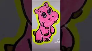 Easy drawing hippo 🦛 #draw #drawing #ฟิน #viral #shorts #fyp #happyhippo #artforkids #วาดการ์ตูน
