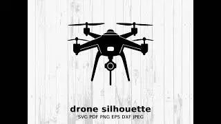Download Drone Silhouette SVG, Flying Drone Clipart, Aerial Vehicle Vector, Digital Cut File