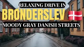 Relaxing Virtual Drive in Br&oslash;nderslev, Denmark | Moody Gray Day Road Trip 🇩🇰 in 4K