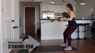 Performing a Standing Row using a Resistance Band