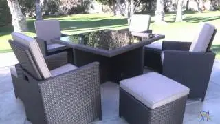 Kubi All-Weather Wicker Nesting Dining Set - Seats 4 - Product Review Video