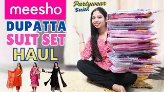 HUGE Designer Dupatta suit set haul from Meesho 💞 l Meesho Partywear kurta set Under 600 😍l #meesho