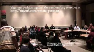 Pat Elder speaks against WMATA random bag searches